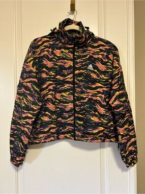 🌦️🌈☀️ adidas Rain & Windbreaker Abstract Zebra Print Jacket ☔️☀️🌦️